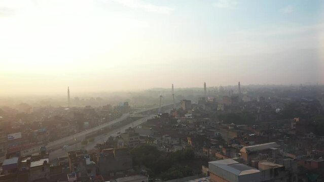 Lahore | Drone Shot Of Badsahi Masjid | Minar e Pakistan | Azadi Interchange .