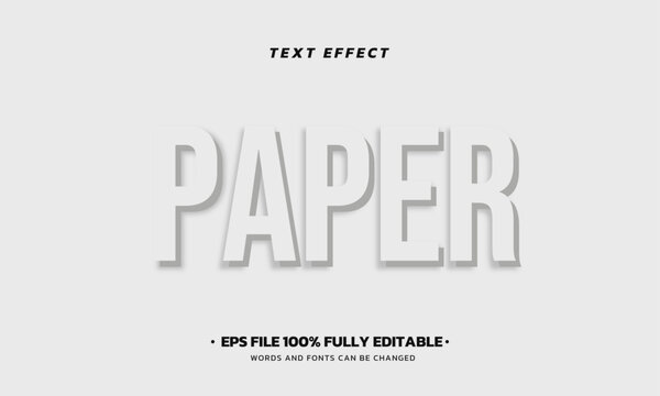Paper text effect template design. Editable Text Effect