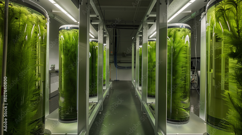 Aufkleber a row of green tanks with a green liquid inside. the tanks are lined up in a row and are all the sam