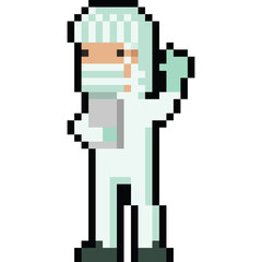 Obraz premium Pixel art cartoon medical staff character 3