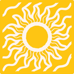Groovy retro abstract sun backgrounds. Sun sunbeams summer texture. Contemporary poster print banner template. Wavy vector illustration.