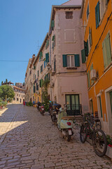 A street in the historic centre of Rovinj old town in Istria, Croatia