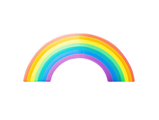 a rainbow shaped object with a white background