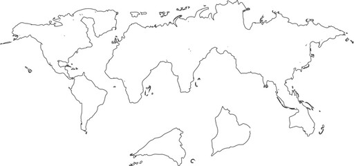 Fototapeta premium world map outline vector design 3.