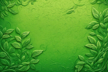 Organic tactile embossed texture. Abstract green . Generative Ai