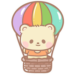 Handdrawn illustration Cute kawaii yellow teddy bear pride month Lgbt Rainbow clipart pastel color greeting card party invitation