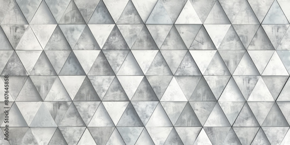 Poster a silver pattern of triangles in the style with a simple design of flat color blocks in a symmetrica