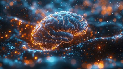 Artificial intelligence, cloud computing, machine learning, and technology web background. Virtual reality.