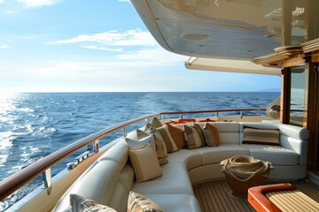 Fototapeta premium Luxury Yacht Cruising on Serene Ocean