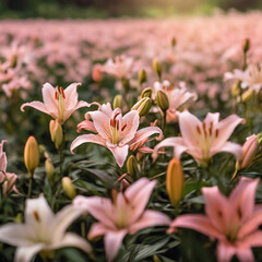 Fototapeta premium pink lily in the garden