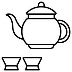 Chinese Tea Pot And Tea Cups