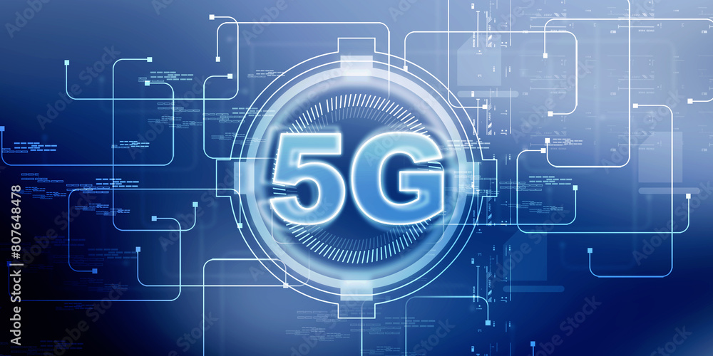 Aufkleber 2d rendering 5g network 5g connection