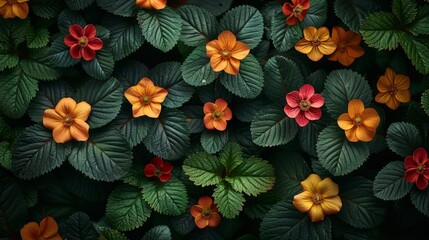 An awesome fantasy vintage wallpaper with different botanical flower bunches, a vintage motif for digital floral background, generative AI. - obrazy, fototapety, plakaty