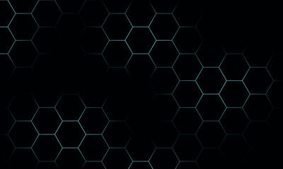 Hexagon pattern. Blue technology background. Texture of geometric shapes, hexagons.