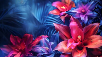 Vivid digital art featuring exotic bromeliad collection on isolated backgrounds. Concept Digital Artwork, Bromeliad Collection, Isolated Backgrounds, Vivid Colors, Exotic Plants