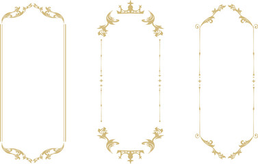 金のエレガントな装飾のフレーム枠素材セット
