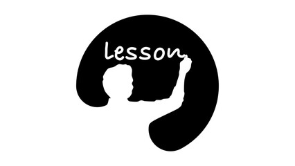 classes and lessons emblem , black isolated silhouette
