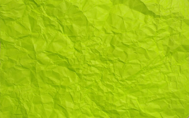Grunge wrinkled green color blank paper textured background