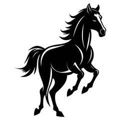 horse silhouette vector isolated on white