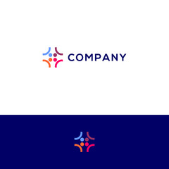 Friendship  Teamwork  People Connectivity logo Design Inspiration