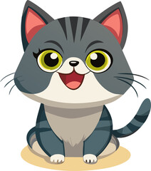 Obraz premium cute cartoon cat illustration