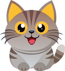 Obraz premium cute cartoon cat illustration