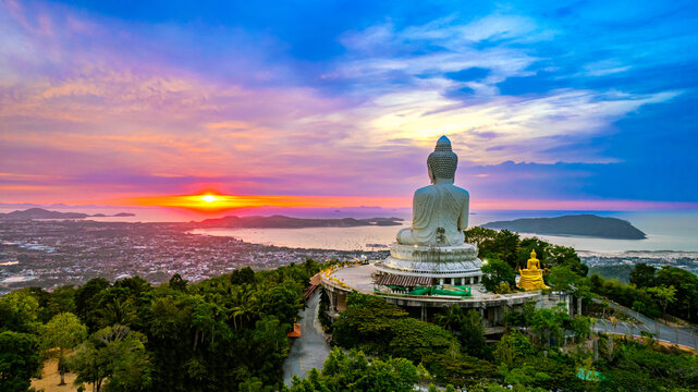 Sunrise view at Big Buddha in Phuket Island, Thailand, Asia
