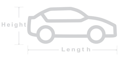Car dimensions icon. vector illustration
