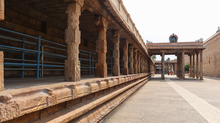 View of Temple Premises of Sri Rangnatha Swamy Temple, Worlds Largest Living Hindu Temple, Srirangam, Tiruchirappalli, Tamil Nadu, India.