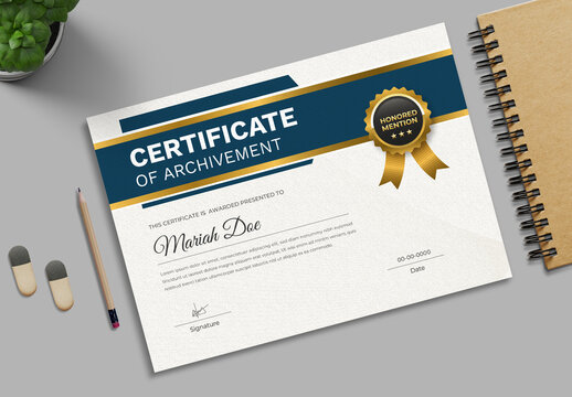 Certificate Template with Luxury Pattern