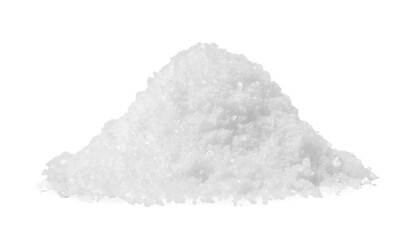 Pile of natural salt isolated on white