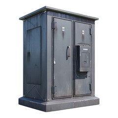 Electric distribution box Isolated on transparent background.