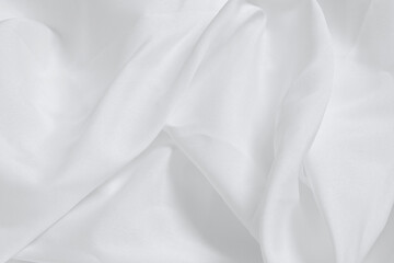 Soft focus luxury smooth silky ripple white linen fabric on detail texture background