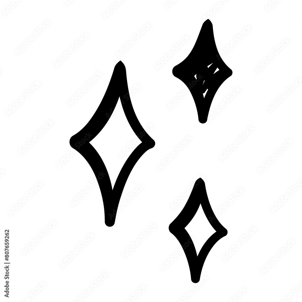 Wall mural sparkle star icon, vector hand drawn design element.