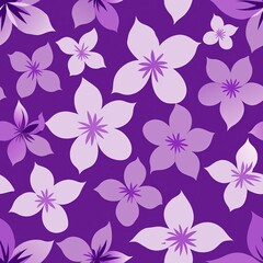 Seamless pattern of fragrant lilacs in shades of purple and lavender, Generative AI
