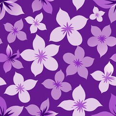Fototapeta premium Seamless pattern of fragrant lilacs in shades of purple and lavender, Generative AI
