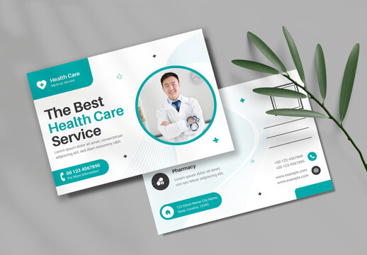 Health Care Post Card Design Layout