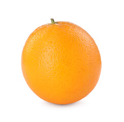 One fresh ripe orange isolated on white