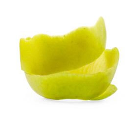 One fresh apple peel isolated on white