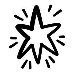 Sparkle star icon, Vector hand drawn design element.