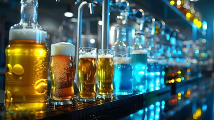 Closeup of home brewing equipment showcasing the art and science of beer. Concept Home Brewing Equipment, Beer Making Process, Art and Science of Brewing, Closeup Shots, Craft Beer Production