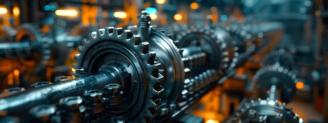 A factory with gears, symbolizing the industrial machine.