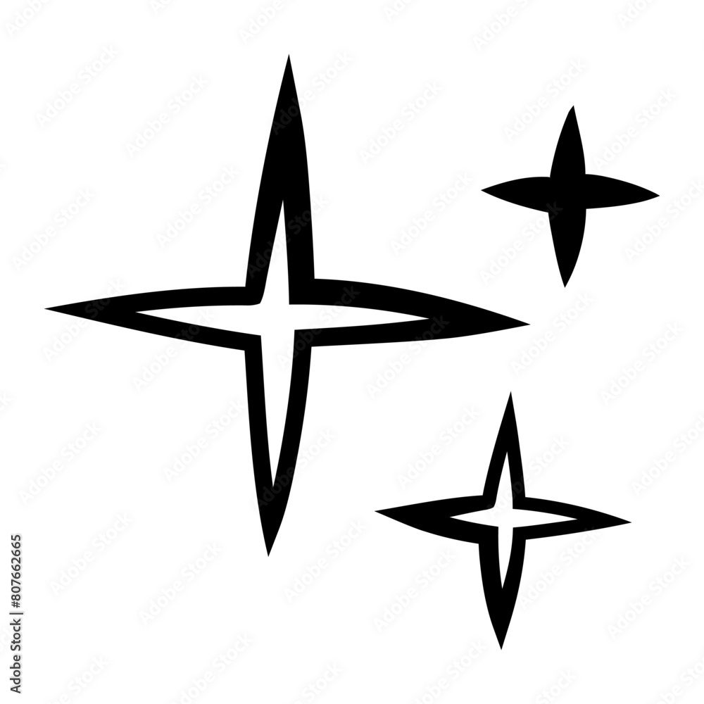 Wall mural sparkle star icon, vector hand drawn design element.
