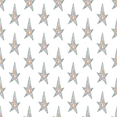 Seamless pattern with cute stars doodle for decorative print, wrapping paper, greeting cards, wallpaper and fabric