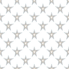 Seamless pattern with cute stars doodle for decorative print, wrapping paper, greeting cards, wallpaper and fabric