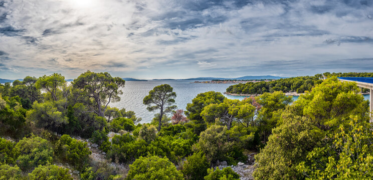 View on Krapanj, Croatia - Tree-Lined Waterway