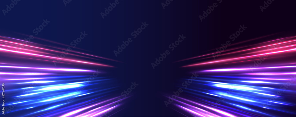 Aufkleber sport car is made of polygons. horizontal speed lines connection vector background. light trail wave