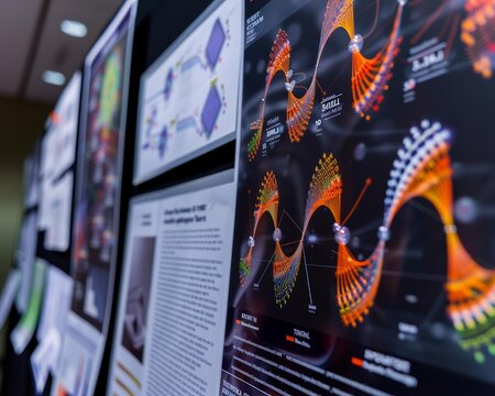 Poster presentation at a scientific conference illustrating the properties of majorana fermions