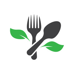 fresh and healthy vegetarian food logo design