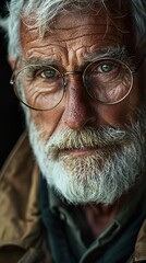 close up of an elegant 70 year old english man